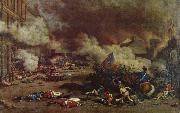 unknow artist Da the avslojades ,att king had consort with France enemies charge a rebellion crowd the 10 august Tuilerierna Germany oil painting reproduction